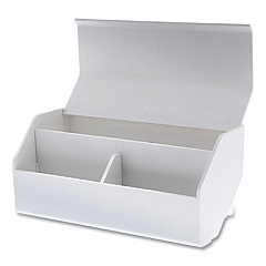 Bostitch Konnect Desktop Organizer Storage Bin, Wide, 7.5" x 3.5" x 3.5", White (KTWCUPWHITE)