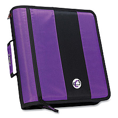 Case it Classic Zipper Binder, 3 Rings, 2" Capacity, 11 x 8.5, Purple/Black Accents (D251PUR)