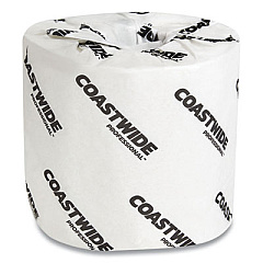 Coastwide Professional 2-Ply Standard Toilet Paper, Septic Safe, White, 500 Sheets/Roll, 96 Rolls/Carton (365377)