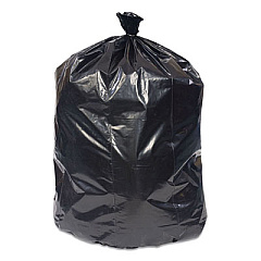 Coastwide Professional Reprocessed Resin Can Liners, 45 gal, 1.5 mil, 40" x 46". Black, 20 Bags/Roll, 5 Rolls/Carton (394140)