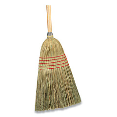 Coastwide Professional Corn Broom, Corn Fiber Bristles, 56" Overall Length, Natural (24420776)