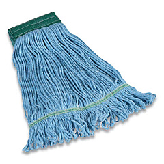 Coastwide Professional Looped-End Wet Mop Head, Cotton/Rayon/Polyester Blend, Medium, 5" Headband, Blue (24420783)