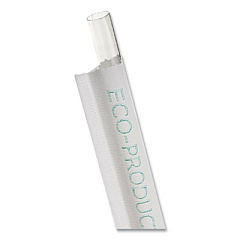 Eco-Products Wrapped Straw, 7.75", PLA, Clear, 7,200/Carton (ECOEPST780)