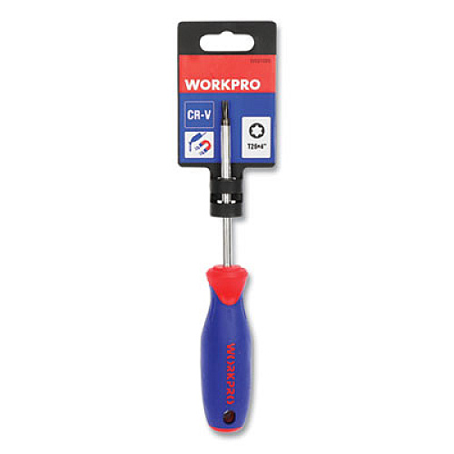 Workpro Straight-Handle Cushion-Grip Screwdriver, T25 TORX Tip, 4" Shaft (W021050WE)