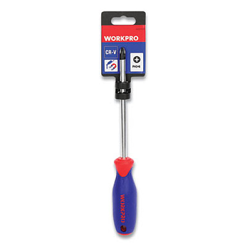 Workpro Straight-Handle Cushion-Grip Screwdriver, #3 Phillips Tip, 6" Shaft (W021038WE)