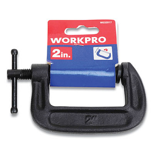 Workpro Steel C-Clamp, 2" Capacity, Black (W032017WE)