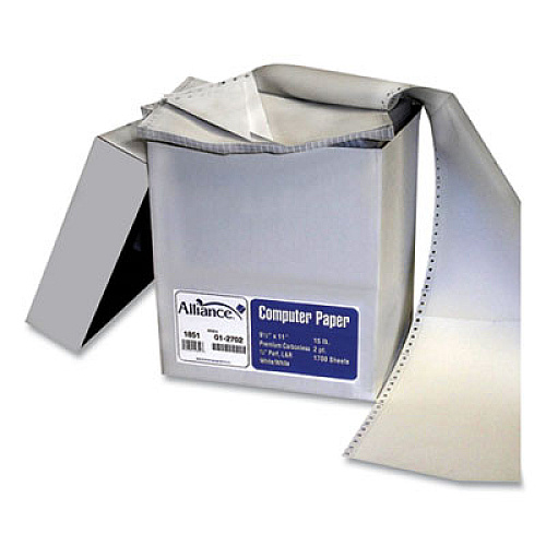 TST/Impreso, Inc. Continuous Feed Computer Paper, 1-Part, 15 lb Bond Weight, 9.5 x 11, White, 1,700/Carton (1851)