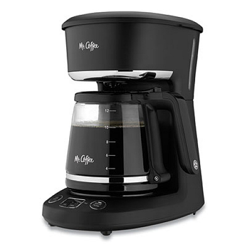 Mr. Coffee 12-Cup Automatic Coffee Maker, Black/Chrome (2129432)