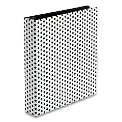 Oxford Punch Pop Fashion Binder, 3 Rings, 1.5" Capacity, 11 x 8.5, White/Black Polka Dot Design (42502)