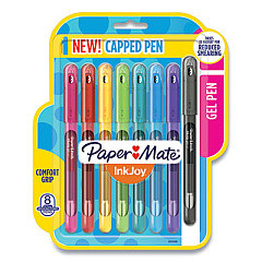 Paper Mate InkJoy Gel Pen, Stick, Medium 0.7 mm, Assorted Ink and Barrel Colors, 8/Pack (2022986)