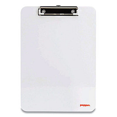 Poppin Plastic Clipboard, Holds 8.5 x 11 Sheets, White (100149)