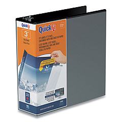 Stride QuickFit D-Ring View Binder, 3 Rings, 3" Capacity, 11 x 8.5, Black (88051)