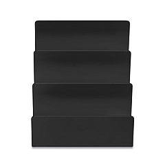 TRU RED Plastic Incline Mail Sorter, 3 Sections, Letter Size Files, 6.3 x 6.3 x 5.5, Black (24380408)