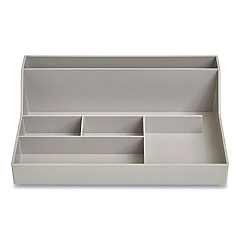 TRU RED Plastic Desktop Organizer, 6 Compartments, 6.81 x 9.84 x 2.75, Gray (24380414)
