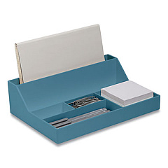 TRU RED Plastic Desktop Organizer, 6 Compartments, 6.81 x 9.84 x 2.75, Teal (24380424)