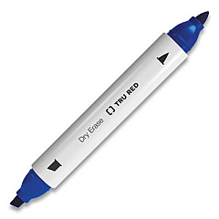 TRU RED Dry Erase Marker, Tank-Style Twin-Tip, Fine/Medium Bullet/Chisel Tips, Blue, 4/Pack (24417736)