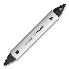 TRU RED Dry Erase Marker, Tank-Style Twin-Tip, Fine/Medium Bullet/Chisel Tips, Black, 4/Pack (24417738)