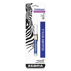 Zebra DelGuard #2 Mechanical Pencil Lead Refill, 0.5 mm, HB, Black, 12/Tube (89881)