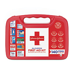 Johnson & Johnson Red Cross All-Purpose First Aid Kit, 140 Pieces, Plastic Case (117210)