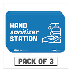 Tabbies BeSafe Messaging Education Wall Signs, 9 x 6,  "Hand Sanitizer Station", 3/Pack (29514)