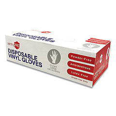 GN1 Single Use Vinyl Glove, Clear, Large, 100/Box, 10 Boxes/Carton (PE17331)