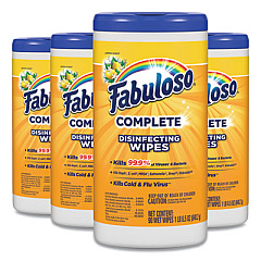 Fabuloso Multi Purpose Wipes, 7 x 7, Lemon, 90/Canister, 4 Canisters/Carton (97298)