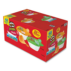 Pringles Potato Chips; Original; Cheddar Cheese; Sour Cream and Onion, 0.74 oz Canister, 48/Carton (14991)