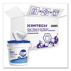 WypAll Power Clean Wipers for Solvents WetTask Customizable Wet Wiping System 12 x 6, Unscented, 95/Roll, 6 Rolls/1 Bucket/Carton (0600104)
