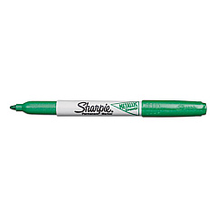 Sharpie Metallic Fine Point Permanent Markers, Fine Bullet Tip, Green, Dozen (2029679)