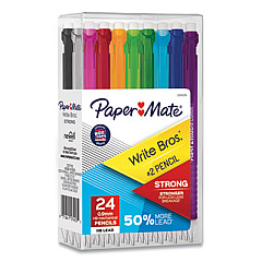 Paper Mate Write Bros Mechanical Pencil, 0.9 mm, HB (#2), Black Lead, Assorted Barrel Colors, 24/Pack (2096296)