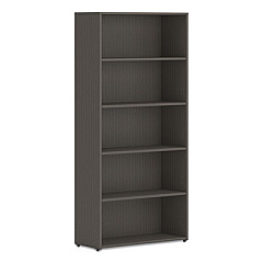 HON Mod Bookcase, Five-Shelf/4 Adjustable, 30w x 13d x 65h, Slate Teak (LBC3013B5LS1)