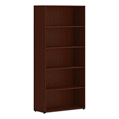 HON Mod Bookcase, Five-Shelf/4 Adjustable, 30w x 13d x 65h, Traditional Mahogany (LBC3013B5LT1)
