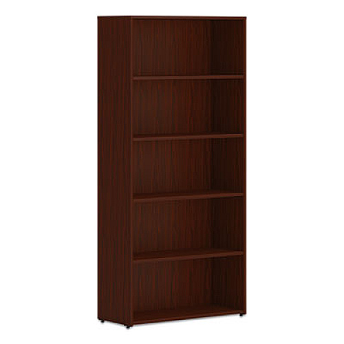 HON Mod Bookcase, Five-Shelf/4 Adjustable, 30w x 13d x 65h, Traditional Mahogany (LBC3013B5LT1)