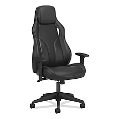 HON Ryder Executive High-Back Leather Chair, Supports Up to 250 lb, 18.9" Seat Height, Black (VL149SB11)