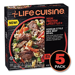 Life Cuisine High Protein Lifestyle Korean Style BBQ Beef Bowl, 10 oz Bowl, 5/Pack (60390201)