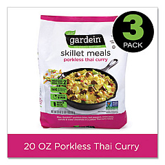 gardein Skillet Meal Thai Porkless Curry, 20 oz Bag, 3/Pack (60300012)