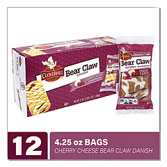 Cloverhill Bakery Cherry Cheese Bear Claw, 4.25 oz, 12/Pack (22001095)