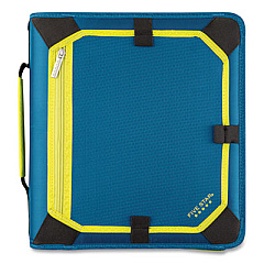 Five Star Zipper Binder, 3 Rings, 2" Capacity, 11 x 8.5, Teal/Yellow Accents (29052IH8)