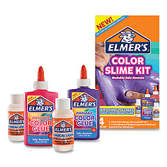 Color Slime Kit, (1) 5 oz Pink Color Glue, (1) 5 oz Purple Color Glue, (2) 2.3 oz Elmer's Magical Liquid (2062233)