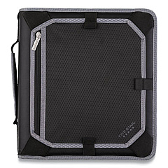 Five Star Zipper Binder, 3 Rings, 2" Capacity, 11 x 8.5, Black/Gray Accents (29052IT8)