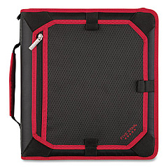 Five Star Zipper Binder, 3 Rings, 2" Capacity, 11 x 8.5, Black/Red Accents (29052CE8)