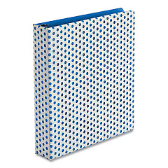 Oxford Punch Pop Fashion Binder, 3 Rings, 1.5" Capacity, 11 x 8.5, White/Blue Polka Dot Design (42501)