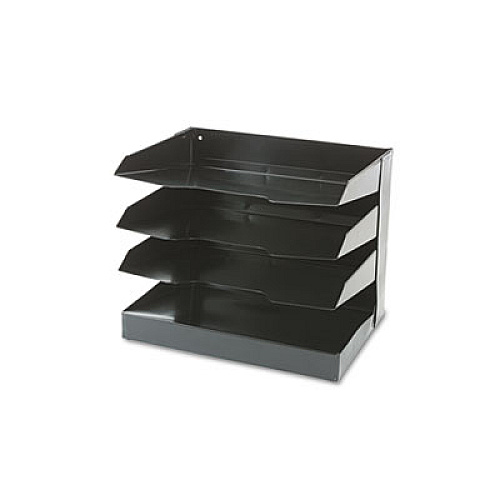 AbilityOne 7520014570721 SKILCRAFT Vertical Desk File, 4 Sections, Letter Size Files, 12" x 8.5" x 10", Black