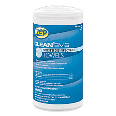 Zep Clean'Ems Spirit II Towels, 8 x 7, Citrus, 80/Canister, 6 Canisters/Carton (650880)
