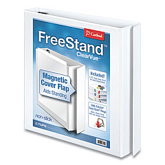 Cardinal FreeStand Easy Open Locking Slant-D Ring Binder, 3 Rings, 1" Capacity, 11 x 8.5, White (43100)