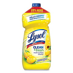 LYSOL Brand Clean and Fresh Multi-Surface Cleaner, Sparkling Lemon and Sunflower Essence, 48 oz Bottle, 9/Carton (89962CT)