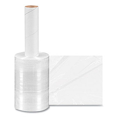 Coastwide Professional Dual Format Extended Core Cast Stretch/Banding Wrap, 5" x 1,000 ft, 80-Gauge, Clear, 12/Carton (698539)