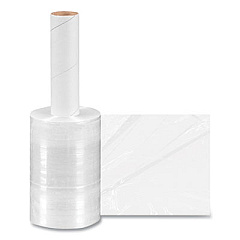 Coastwide Professional Dual Format Extended Core Cast Stretch/Banding Wrap, 5" x 1,000 ft, 55-Gauge, Clear, 12/Carton (1156484)