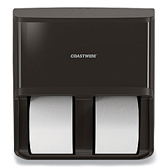 Coastwide Professional J-Series Quad Bath Tissue Dispenser, 13.52 x 7.51 x 14.66, Black (24405518)