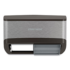 Coastwide Professional J-Series Duo Bath Tissue Dispenser, 11.49 x 6.9 x 7.55, Black/Metallic (24405521)